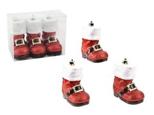 Christmas Set of 3 Glitter Santa Boots