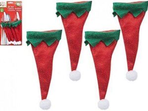 Set of 4 Elf's Hat Cutlery Holders - Xmas 2017