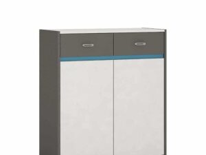 Alien 2 Door 2 Drawer Cabinet in Graphite/Light grey - Image 1