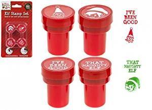 4 piece Elf set with assorted stamp designs