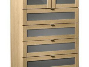 Julian Bowen Strada 4+2 Drawer Chest In Light Oak Finish With Gloss Insert - Image 1
