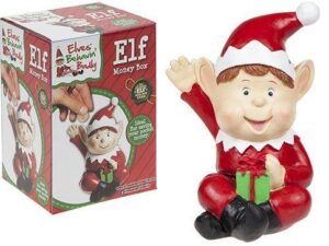 24cm Red Hand Painted Elf Money Box - Image 1