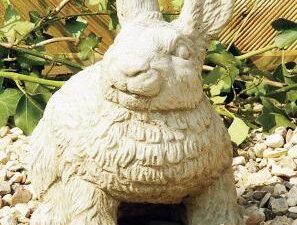 STONE GARDEN ORNAMENT FLUFFY RABBIT - CLICK & COLLECT ONLY - Image 1