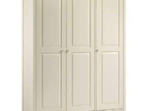 Cameo Stone White 3 Door Triple Wardrobe with Shelves