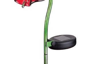 Creekwood - Regal Gifts - Mini Solar POPPY Flower Garden Stake (RED) - Image 1