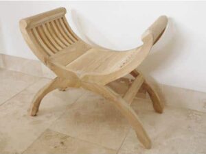 TEAK STOOL CURVED - Image 1