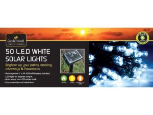 Gardenkraft 50 LED Solar String Bright White Lights - Image 1