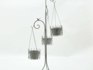 Garden Metal 120cm Lead Colour Triple Planter - Image 1