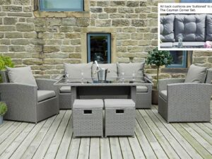 Mixed Grey Flat Weave Cayman Relaxed Dining Set