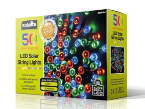 Solalite - Solar Powered String Fairy Lights Garden Party Christmas Outdoor (50 LED, Multi) - Image 1