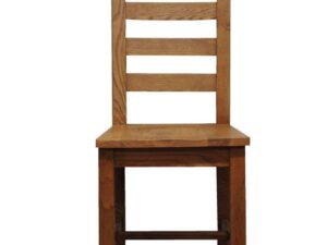 Bakersfield Oak Ladder Back Wooden Dining Chair in Light Oak Finish | Wooden Seat - Image 1
