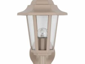 Taupe 6 Sided Lantern Outdoor Wall Light - Image 1