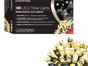 300 LED Battery Operated Timer Light - W.White