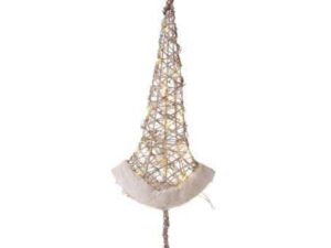 Christmas Rattan Tree Glamour White With Lights 70cm - Image 1