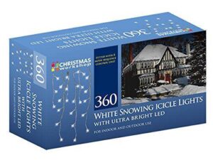 Christmas Workshop 87820 360 LED Snowing Icicle Lights - Bright White