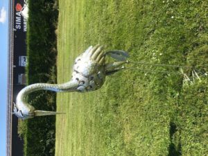 Curved Crane Garden Ornament