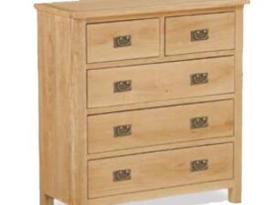 Evesham Oak Chest 2 Over 3 - Image 1