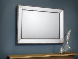 Julian Bowen Symphony Beaded Wall Hanging Mirror Clear Glass - Image 1