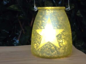 festive glass jar with led lights