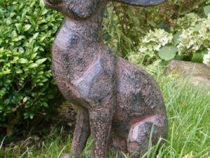 Bronze Alert Hare Garden Ornament