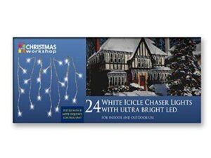 The Christmas Workshop 24 LED Icicle Chaser String Lights - Bright White - Image 1