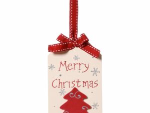 Merry Christmas Sign Gift Tag Cream