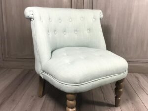 Bedroom Chair Duck Egg Blue Fabric - Image 1