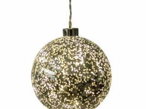 13cm Light Up Gold Glass Ball Christmas LED Decoration Battery Op Bauble Party - Image 1
