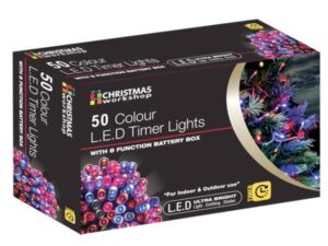 Christmas 50 LED Multi String Lights Timer