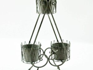 Garden Metal 67cm Lead Colour Planter With Bird Design - Image 1