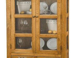 Oak Glazed Cupboard - Va002 - Image 1