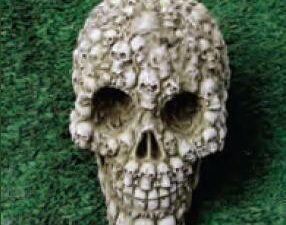 STONE GARDEN ORNAMENT SKULL WITH SKULLS DESIGN - CLICK & COLLECT ONLY - Image 1