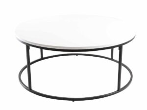 Louis High Gloss Round Coffee Table White - Image 1