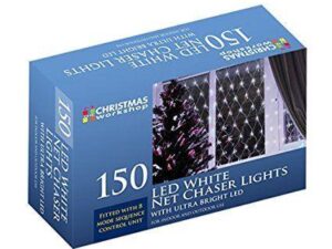 The Christmas Workshop 150 LED Net Chaser Lights, Bright White - Image 1