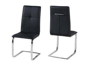 Opus Faux Leather & Chrome Dining Chairs - Black,SET OF 2 - Image 1