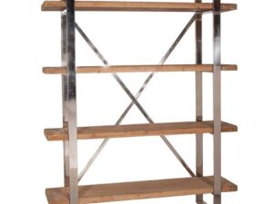 Natural Fir Wood & Stainless Steel Wide Unit - Image 1