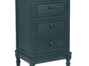 Antique Teal Pine Wood 3 Drawer Unit K/D 400x320x640mm (WxDxH)