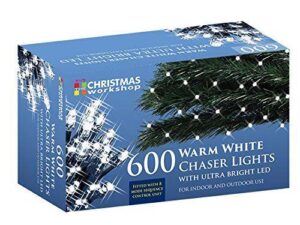 The Christmas Workshop 600 LED Chaser String Lights, Warm White - Image 1
