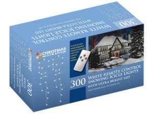 Christmas 300 LED White Remote Control Snowing Icicle Lights - Image 1