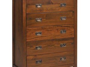 New Wooden Boston 5 Drawer Traditional Dark Antique Chest Of Drawers - Image 1