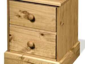 Wooden Cotswold 2 Drawer Bedside Cabinet Pine
