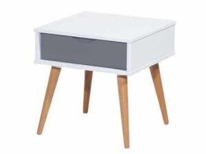 Montana Scandi Side Table in Grey and White - Image 1