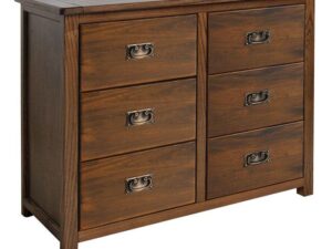 New Wooden Boston 3 + 3 Wide Drawer Traditional Dark Antique Chest Of Drawers - Image 1