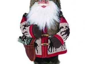 New Santa Standing 48' With Tartan Wistcoat Christmas