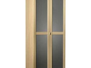 Julian Bowen Strada 2 Door Wardrobe, All Hanging In Light Oak With Gloss Insert