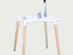 Aspen White Square White Painted Table with Wooden Legs - Image 1