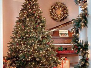 7ft Pre Lit Warm White 200 LED Frosted Berry Christmas Tree - Image 1