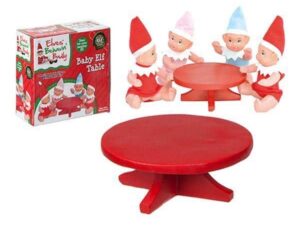 RED POLYSTONE MINI ELF BABY TABLE 4.5CM - Image 1