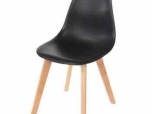 Aspen Plastic Chair Black with Pine Legs - Image 1