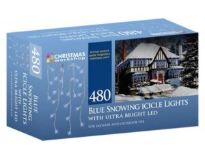 Christmas 480 LED Snowing Icicle Lights - Bright White - Image 1